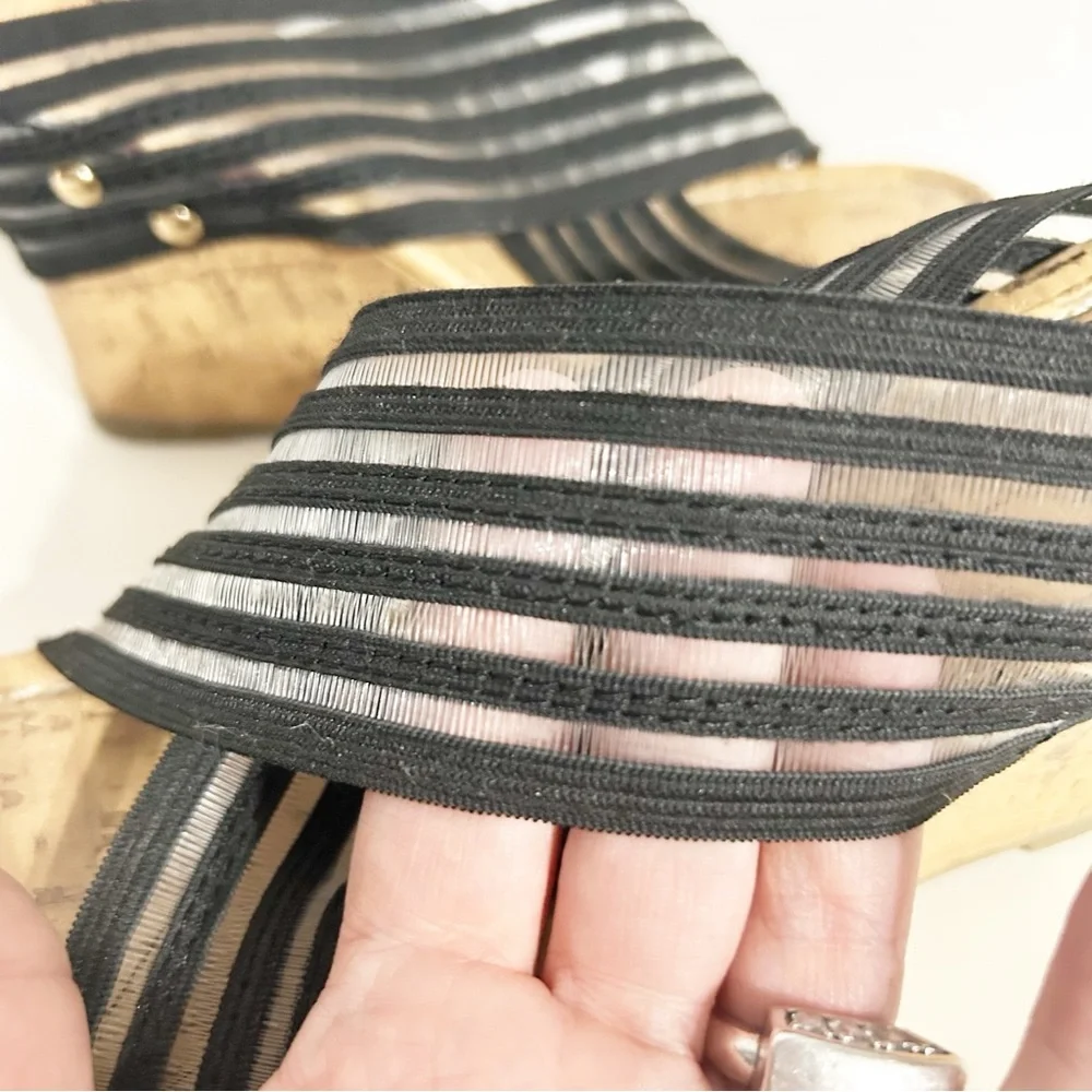 Canyon River Blues Black and Tan Strappy Wedges